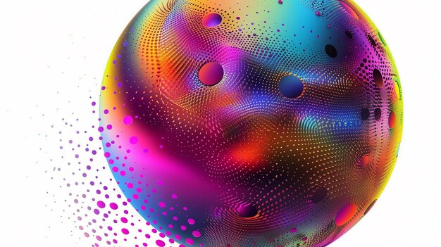 Fundo colorido abstrato com pontos e esfera