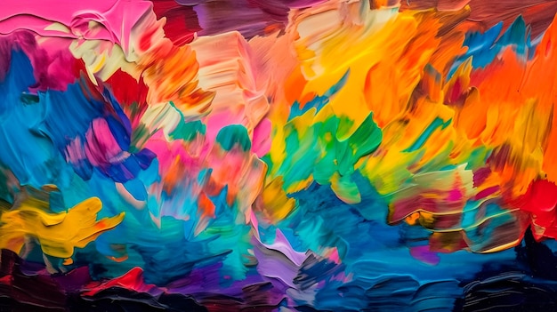 Fundo colorido abstrato com traços de pintura impressionista Generative AI