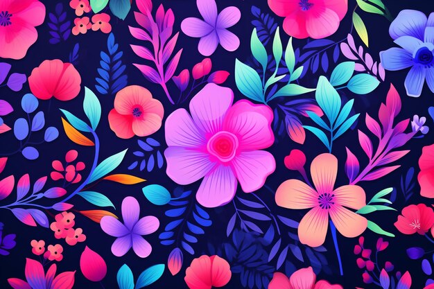 Foto fundo colorido com flores coloridas