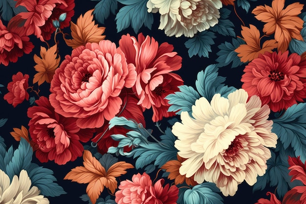 Fundo colorido com flores