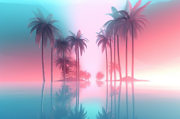 Fundo colorido da palmeira do verão