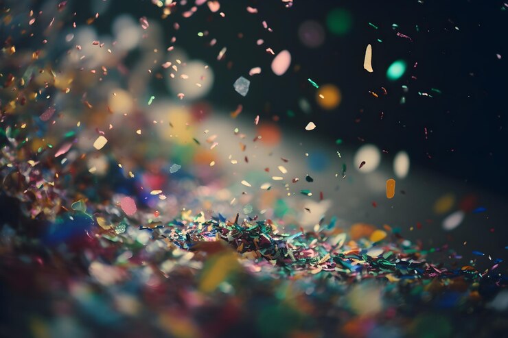 Foto fundo colorido de confete de carnaval realista mardi gras
