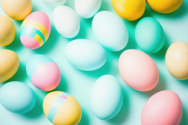 Fundo colorido de ovos de Páscoa coloridos Generative AI