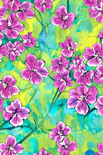 Fundo colorido de padrões florais