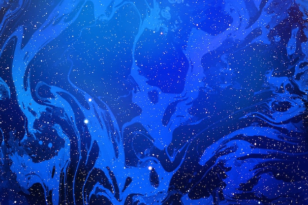 Fundo colorido de tinta de mármore espacial com nebulosa e estrelas brilhantes