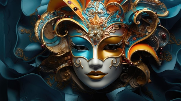 Fundo colorido do festival de carnaval Máscara de carnaval para o feriado