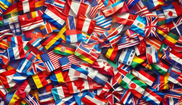 Foto fundo com bandeiras de diferentes países