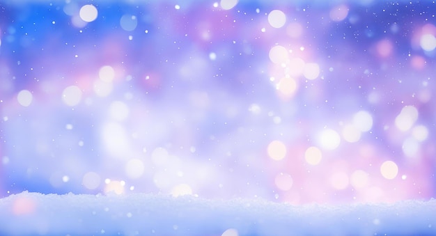 Fundo com bokeh e queda de neve AI