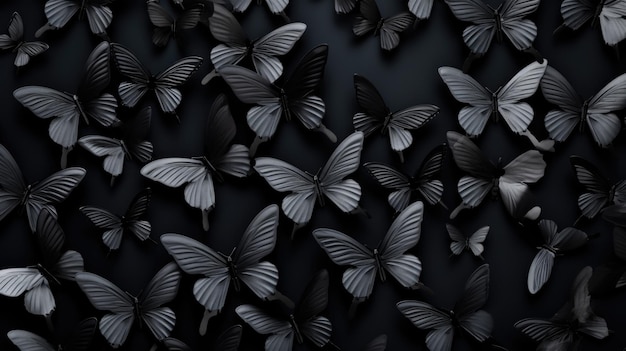 Fundo com borboletas em cor preta