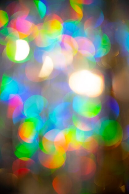 Fundo com efeito bokeh grande de arco-íris multicolorido