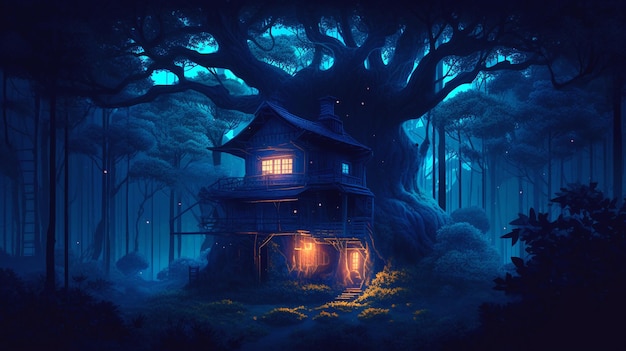 fundo com estilo Ghibli Studio