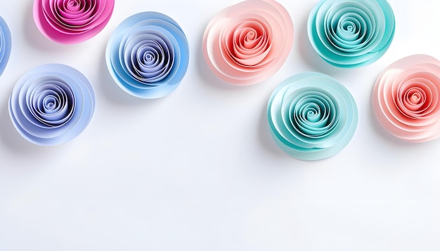 Foto fundo com flores de rosas de papel decorativas