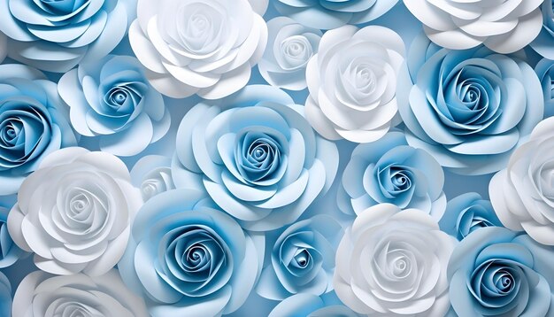 Fundo com flores de rosas de papel decorativas