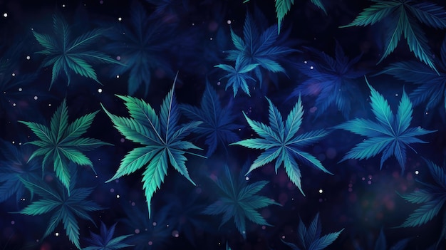 Fundo com folhas de maconha de safiro