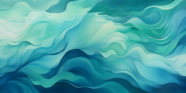 Fundo com ondas em tons de verde e azul criando uma exibição visualmente cativante de f
