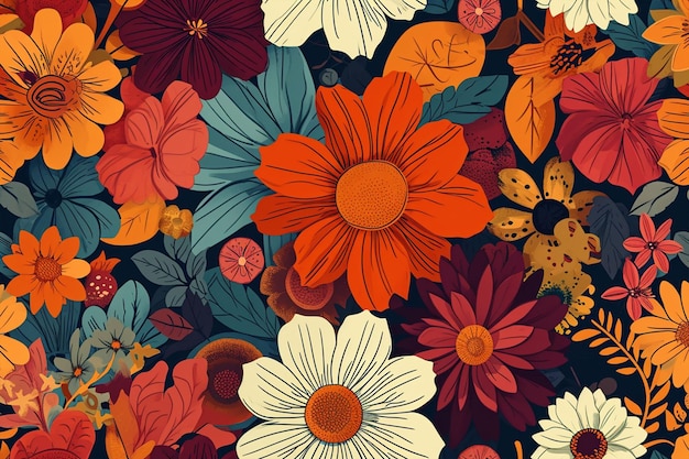 Fundo com padrão de flores