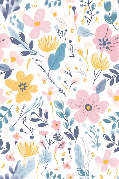 Fundo com padrão floral retro