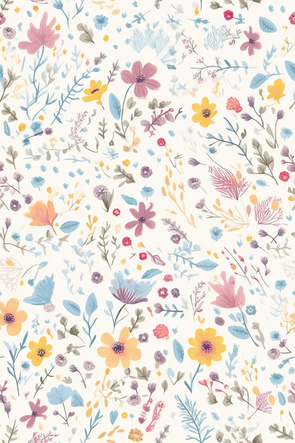 Fundo com padrão floral retro