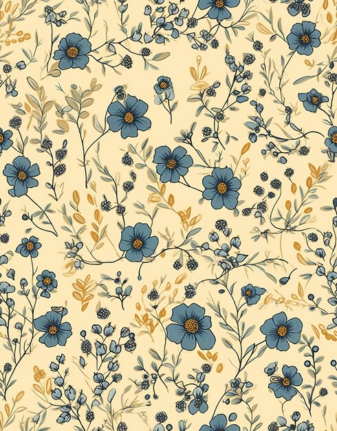 Fundo com padrão floral retro