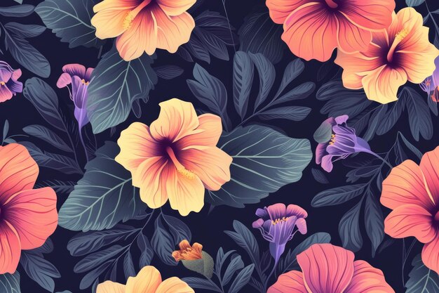 fundo com padrão floral sem costura