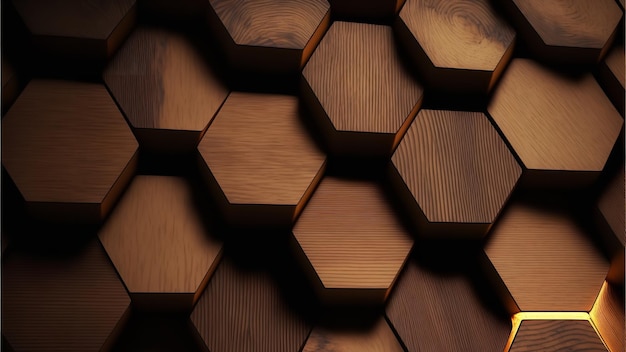 Fundo com textura de madeira 3D Fundo e textura de madeira Generative Ai