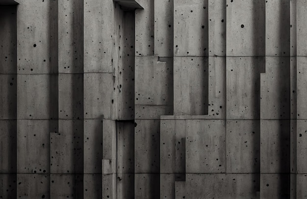 Fundo com textura moderna de parede de concreto cinza com elementos geométricos