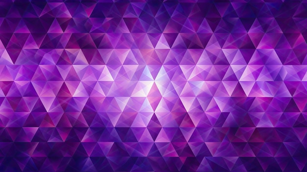 Fundo com triângulos roxos dispostos em um padrão de diamante com efeito caleidoscópio e cor
