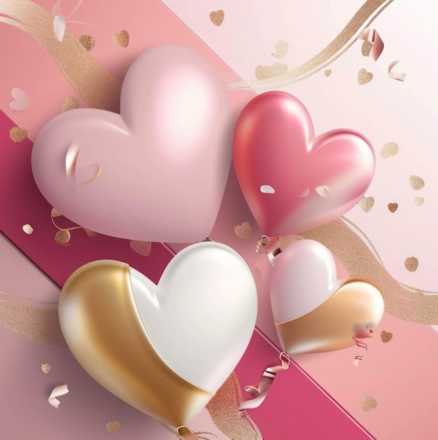 Foto fundo corações balões em forma de coração valentine corações fundo