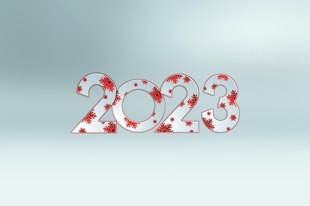 Fundo criativo 2023 feliz ano novo cartão de férias estilo revista banner site cabeçalho modelo de cartaz web para publicidade ilustração 3d renderização 3d figuras 3d