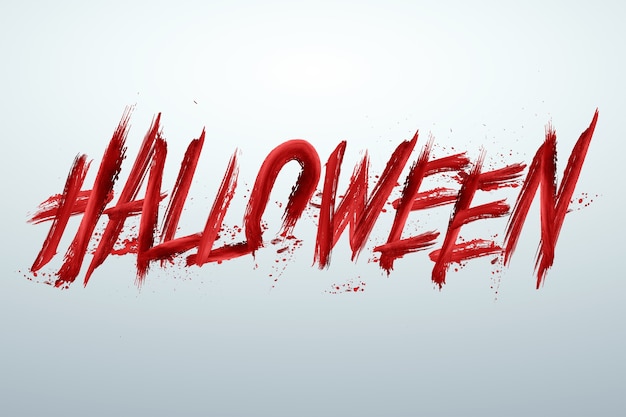 Fundo criativo de Halloween. inscrição Halloween em vermelho sobre um fundo claro.