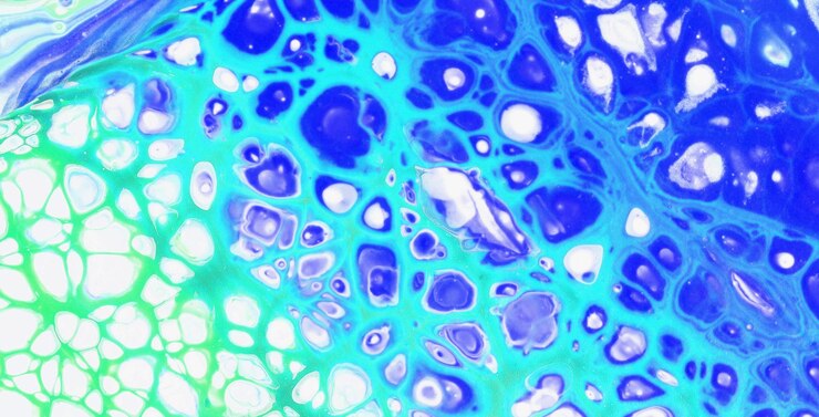 Foto fundo criativo de textura de marmoreio colorido com ondas abstratas, estilo de arte líquido pintado com óleo