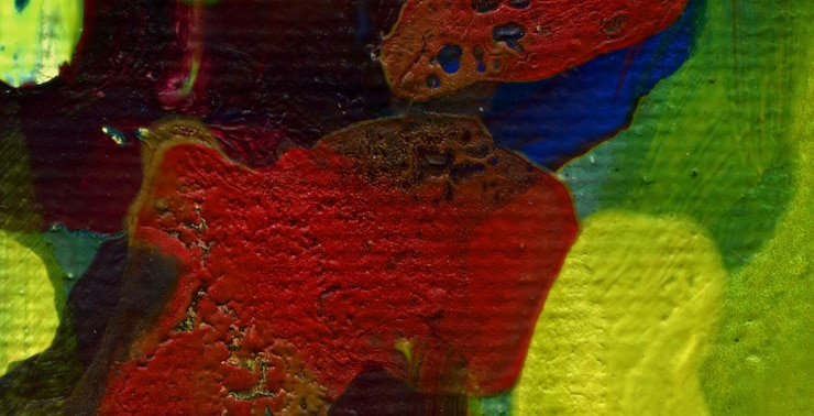 Foto fundo criativo de textura de marmoreio colorido com ondas abstratas, estilo de arte líquido pintado com óleo