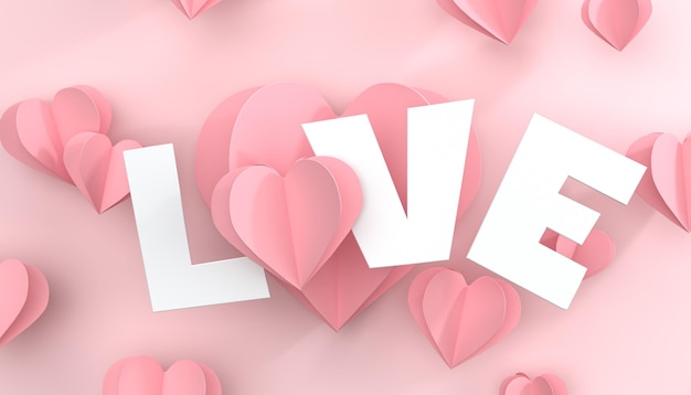 fundo criativo do amor do coração 3d