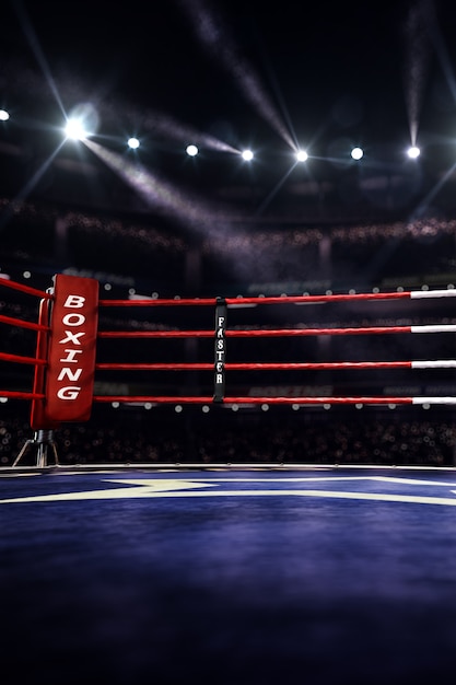 Fundo da arena de boxe ringue vazio