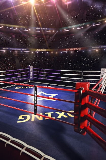 Fundo da arena de boxe ringue vazio