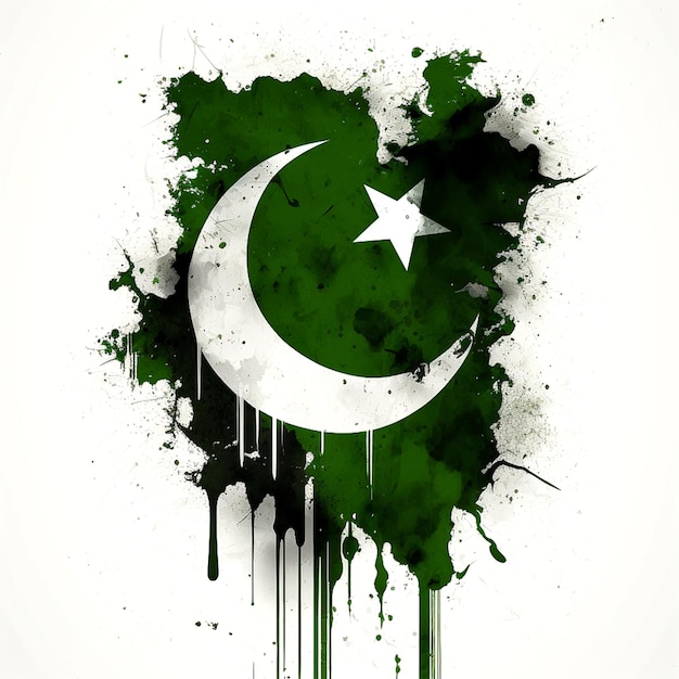 Fundo da bandeira do grunge do Paquistão Pinceladas de grunge ilustração vetorial