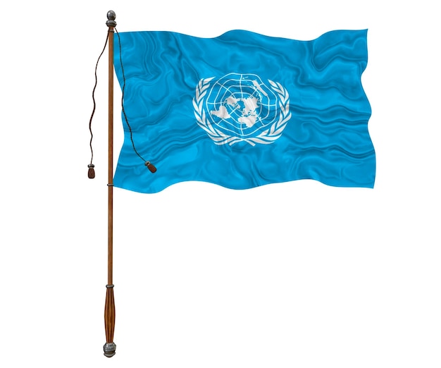 Fundo da bandeira nacional das Nações Unidas com a bandeira das Nações Unidas