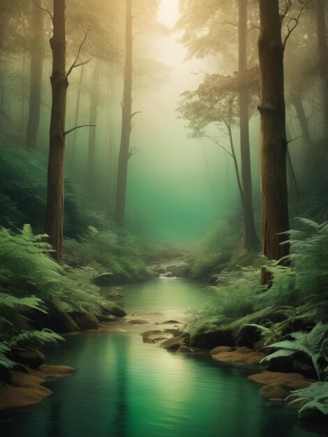 Foto fundo da floresta mística