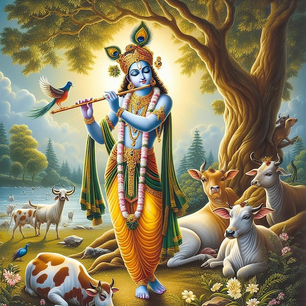 Fundo da imagem do Senhor Krishna