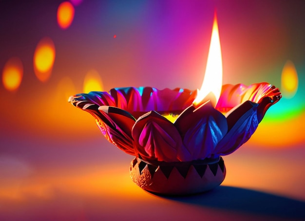 Foto fundo da lâmpada de óleo de diwali