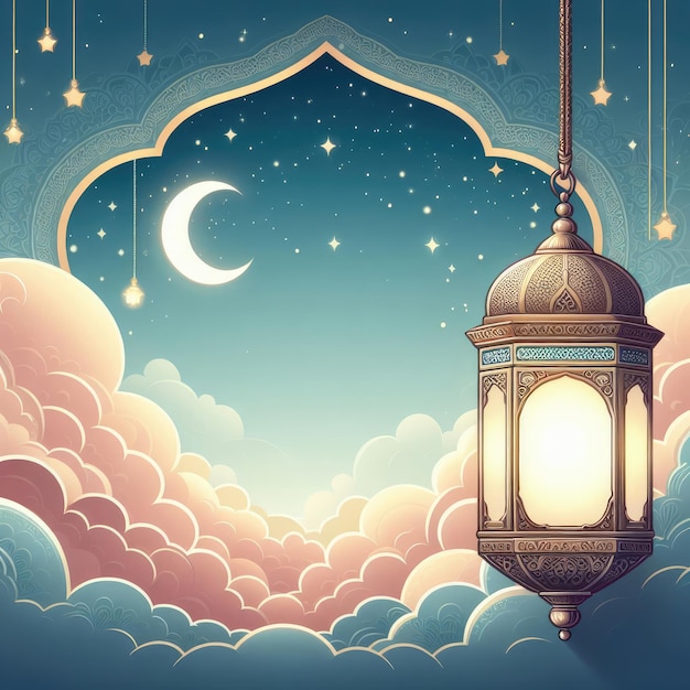 fundo da lanterna de Ramadan karem