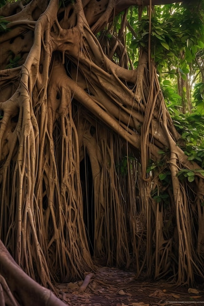 fundo da natureza da árvore banyan gigante