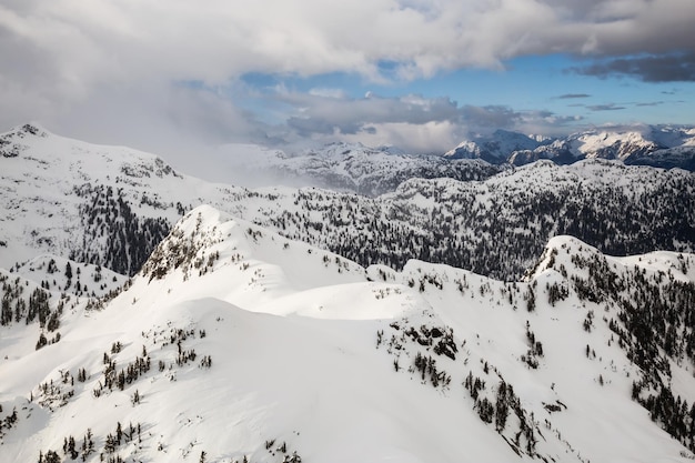 Fundo da natureza da paisagem aérea canadense da montanha