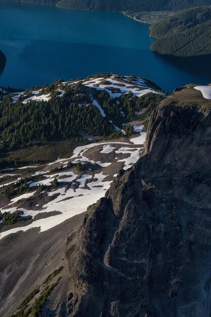 Fundo da natureza da paisagem aérea canadense da montanha