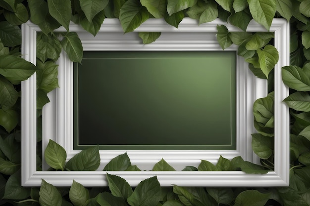 fundo da natureza quadro branco abstrato nas folhas com espaço de cópia