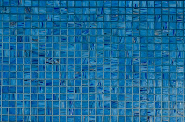 Foto fundo da parede de mosaico na cor azul