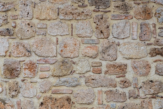 Fundo da parede de pedra marrom-acinzentada Padrão de textura e fundo da parede de ardósia