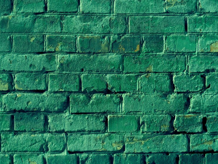 Foto fundo da parede de textura de tijolo verde.