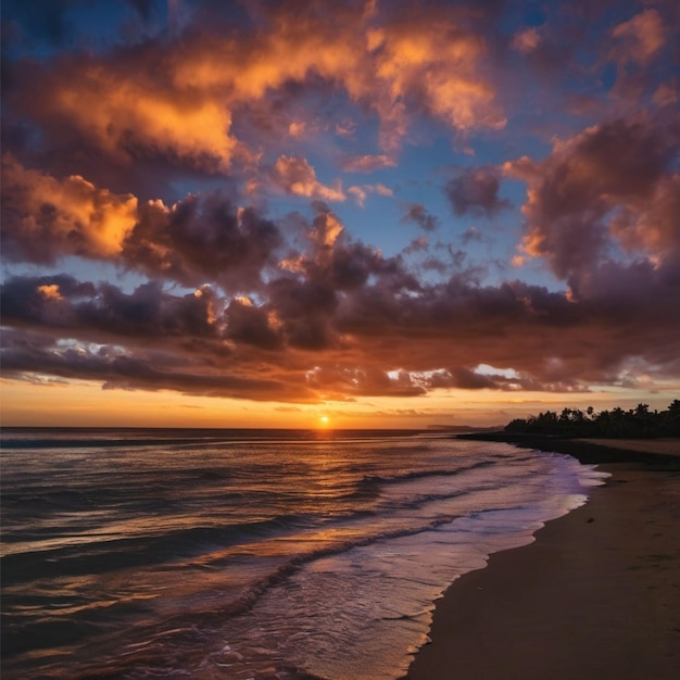 Fundo da praia do pôr-do-sol