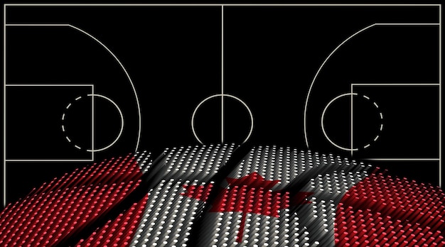 Fundo da quadra de basquete do Canadá Bola de basquete